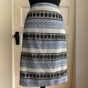 Talbots NWT Shades of Blue Lace Skirt 10